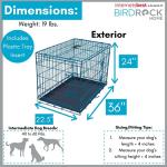 Internet's Best Wire Dog Kennel | Medium (36 Inches) | Double Door Metal Steel Crates | Indoor Outdoor Pet Home | Folding and Collapsible Cage | Blue