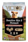 VICTOR Super Premium Dog Food — Sensitive Skin and Stomach — Salmon Meal & Brown Rice Recipe Dry Kibble — Gluten Free, No Chicken, Ideal for Dogs with Allergies — Adult and Puppy Food, 5 lb