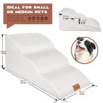Topmart High Density Extended Foam Dog Ramp&Steps 3 Tiers,15.7" High,Non-Slip Dog Stairs with Waterproof Cover,Soft Foam Pet Ladder,Best for Injured,Older Cats,Pets with Joint Pain