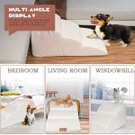 Topmart High Density Extended Foam Dog Ramp&Steps 3 Tiers,15.7" High,Non-Slip Dog Stairs with Waterproof Cover,Soft Foam Pet Ladder,Best for Injured,Older Cats,Pets with Joint Pain