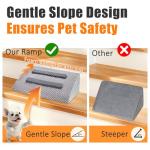 Dog Ramp for Stairs with Anti-Slip Bump for Small & Senior Dogs and Cats – Stair Wedges for Dogs with Gentle Slope, Pet Ramp with Washable Cover & Self-Sticky Pads for Safe Climbing (Gray, 1 Pack)