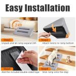 Dog Ramp for Stairs with Anti-Slip Bump for Small & Senior Dogs and Cats – Stair Wedges for Dogs with Gentle Slope, Pet Ramp with Washable Cover & Self-Sticky Pads for Safe Climbing (Gray, 1 Pack)