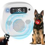 JUNZUP Anti Barking Device for Dogs, 50FT Ultrasonic Bark Control, Rechargeable Remote Control Dog Bark Deterrent with 4 Modes & 5 Frequencies, Dog Training for Outdoor, White