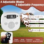 JUNZUP Anti Barking Device for Dogs, 50FT Ultrasonic Bark Control, Rechargeable Remote Control Dog Bark Deterrent with 4 Modes & 5 Frequencies, Dog Training for Outdoor, White