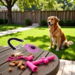 Mozff 2Pcs Pink Dog Clicker for Training Easy to Use with Button Dog Training Accessories Strong and Long-Lasting, Training and Behavior Aids