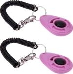 XYSRXWY 2Pcs Pink Dog Clicker for Training Easy to Use with Button Dog Training Accessories Strong and Long-Lasting, Training and Behavior Aids