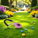 Mozff 2Pcs Pink Dog Clicker for Training Easy to Use with Button Dog Training Accessories Strong and Long-Lasting, Training and Behavior Aids