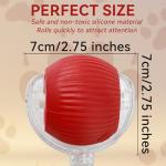 Guyugoey Interactive Electric Automatic Rolling Moving Rechargeable Self Play Stimulation Toy,Smart Pet Chase Ball with Speedy Tail Rope for Bored Indoor Cats Enrichment,stimulating Dogs Toy (Red)