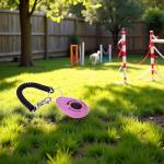 Mozff 2Pcs Pink Dog Clicker for Training Easy to Use with Button Dog Training Accessories Strong and Long-Lasting, Training and Behavior Aids