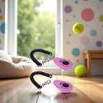 XYSRXWY 2Pcs Pink Dog Clicker for Training Easy to Use with Button Dog Training Accessories Strong and Long-Lasting, Training and Behavior Aids