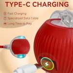 Guyugoey Interactive Electric Automatic Rolling Moving Rechargeable Self Play Stimulation Toy,Smart Pet Chase Ball with Speedy Tail Rope for Bored Indoor Cats Enrichment,stimulating Dogs Toy (Red)