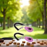 XYSRXWY 2Pcs Pink Dog Clicker for Training Easy to Use with Button Dog Training Accessories Strong and Long-Lasting, Training and Behavior Aids