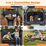 URPOWER 4 in 1 Dog Car Seat Cover for Back Seat, Waterproof Dog Hammock with Mesh Window and Side Flap Pet Car Seat Protector Dogs Backseat Cover for Cars, SUVs & Mid-Size Trucks