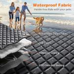 URPOWER 4 in 1 Dog Car Seat Cover for Back Seat, Waterproof Dog Hammock with Mesh Window and Side Flap Pet Car Seat Protector Dogs Backseat Cover for Cars, SUVs & Mid-Size Trucks