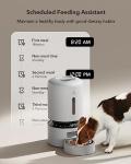 PETLIBRO Automatic Cat Feeder, Automatic Dog Food Dispenser with Freshness Preservation, 5L Timed Pet Feeders for Dry Food, Up to 6 Meals Per Day, Granary 5L Basic Button Type White
