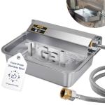 PETHIND 1Gal/3.8L Automatic Water Dispenser for Dogs, Patented Automatic Dog Waterer Bowl for Outdoor, Stainless Steel Water Bowl Dispenser for Livestock Chicken, Dog Feeder Fit 3/4'' GHT Faucet