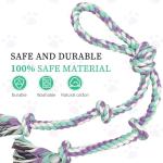 AmaCielo Dog Rope Toys for Large/Medium Aggressive Chewers, Tough Cotton Chew Toy, 3 Feet 5 Knots Indestructible, Tug of War Dog Pull Rope Teeth Cleaning (5 knot-19.5In)