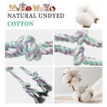 AmaCielo Dog Rope Toys for Large/Medium Aggressive Chewers, Tough Cotton Chew Toy, 3 Feet 5 Knots Indestructible, Tug of War Dog Pull Rope Teeth Cleaning (5 knot-19.5In)