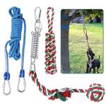 HOPET Dog Outdoor Bungee Hanging Toy, Tether Tug of War Toys for Medium to Large Dog to Exercise, Durable Interactive Tug Toy, Dog Rope Toys