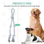 AmaCielo Dog Rope Toys for Large/Medium Aggressive Chewers, Tough Cotton Chew Toy, 3 Feet 5 Knots Indestructible, Tug of War Dog Pull Rope Teeth Cleaning (5 knot-19.5In)