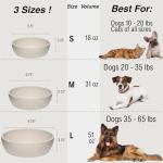 Loving Pets - Dolce Bamboo - Eco-Friendly Pet Bowls & Dishes for Dog, Cats, Puppy Food and Water Bowl -Sustainable and Dishwasher Safe, Made with Real Bamboo (Medium, Oat-Beige)