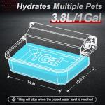 PETHIND 1Gal/3.8L Automatic Water Dispenser for Dogs, Patented Automatic Dog Waterer Bowl for Outdoor, Stainless Steel Water Bowl Dispenser for Livestock Chicken, Dog Feeder Fit 3/4'' GHT Faucet