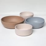 Loving Pets - Dolce Bamboo - Eco-Friendly Pet Bowls & Dishes for Dog, Cats, Puppy Food and Water Bowl -Sustainable and Dishwasher Safe, Made with Real Bamboo (Medium, Oat-Beige)