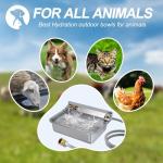 PETHIND 1Gal/3.8L Automatic Water Dispenser for Dogs, Patented Automatic Dog Waterer Bowl for Outdoor, Stainless Steel Water Bowl Dispenser for Livestock Chicken, Dog Feeder Fit 3/4'' GHT Faucet