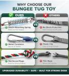 HOPET Dog Outdoor Bungee Hanging Toy, Tether Tug of War Toys for Medium to Large Dog to Exercise, Durable Interactive Tug Toy, Dog Rope Toys