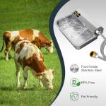 PETHIND 1Gal/3.8L Automatic Water Dispenser for Dogs, Patented Automatic Dog Waterer Bowl for Outdoor, Stainless Steel Water Bowl Dispenser for Livestock Chicken, Dog Feeder Fit 3/4'' GHT Faucet