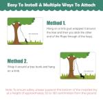 HOPET Dog Outdoor Bungee Hanging Toy, Tether Tug of War Toys for Medium to Large Dog to Exercise, Durable Interactive Tug Toy, Dog Rope Toys