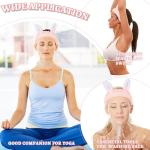 Jowmoy Cute Light Pink Rabbit Ears Headband Frog Eye Elastic to Wash Face for Women Makeup Shower Spa (1 Pack)