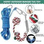 HOPET Dog Outdoor Bungee Hanging Toy, Tether Tug of War Toys for Medium to Large Dog to Exercise, Durable Interactive Tug Toy, Dog Rope Toys