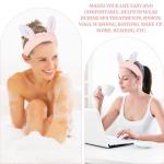 Jowmoy Cute Light Pink Rabbit Ears Headband Frog Eye Elastic to Wash Face for Women Makeup Shower Spa (1 Pack)