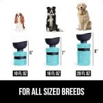 GORILLA GRIP Dog Water Bottle, Portable Water Bowl Dispenser for Dogs, 20 oz Leak Proof Pet Travel Squeeze Bottles Food Grade Silicone, Pet Stocking to Go Puppy Essentials, Turquoise