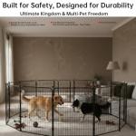 IGOOUO Dog Playpen Outdoor for Medium/Large Dogs 36'' High, Heavy Duty Dog Playpen with Rustproof and Sturdy Stakes, 3ft Dog Fence for RV Camping(12 Panels)