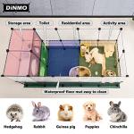 DINMO Small Animal Playpen with Oxford Mat, 24 inches Height, Pet Exercise Fence, Home Protector, Iron Mesh and Plastic Combination, Visualization, DIY, Games Hole Series, 60.2 x 24.8 x 24.8inch