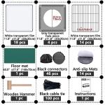 DINMO Small Animal Playpen with Oxford Mat, 24 inches Height, Pet Exercise Fence, Home Protector, Iron Mesh and Plastic Combination, Visualization, DIY, Games Hole Series, 60.2 x 24.8 x 24.8inch