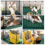 DINMO Small Animal Playpen with Oxford Mat, 24 inches Height, Pet Exercise Fence, Home Protector, Iron Mesh and Plastic Combination, Visualization, DIY, Games Hole Series, 60.2 x 24.8 x 24.8inch