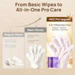 HICC PET Glove Wipes Pro | Pet Grooming Wipes for Dogs & Cats | Rinse-Free Grooming Mittens | 4-in-1 Cleaning & Conditioning | Pet Bathing Wipes for Horse Coat Care, Skin, Coat & Hoof | Unscented