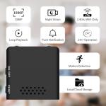 Mini Indoor WiFi Camera Home Security Room Body Cameras Nanny Cam Small Smart Home Outdoor Cams Pet Dog Baby Camera HD House Portable Camaras Motion Detection Night Vision Cam No Need WiFi Door Camara