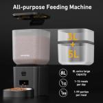 Automatic Dog & Cat Feeder with Camera & WiFi – 8L/34 Cups, 1080P Night Vision, 2.4 & 5G WiFi, 2-Way Talk, 10s Voice Recording, Timed Food Dispenser, Up to 99 Portions, 15 Meals Per Day
