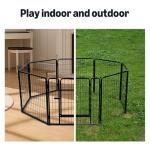 Amazon Basics Dog Playpen, 8 Panels Metal Fence with Door, Foldable for Indoor and Outdoor Use, Suitable for Small to Medium Sized Dogs, 24 Inch Height, Black