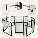 Amazon Basics Dog Playpen, 8 Panels Metal Fence with Door, Foldable for Indoor and Outdoor Use, Suitable for Small to Medium Sized Dogs, 24 Inch Height, Black