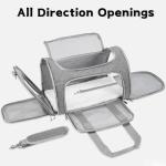 Soft-Sided Cat/Dog/Pet Carrier, Collapsible Pets Travel Carriers for Big Cats/Small Dogs with Shoulder Strap & Removable Mat, Mesh Puppy Carry Bag, Up to 16 Lbs, TSA Airline Approved(Gray)