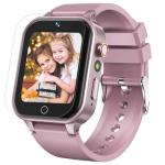 DERUI 1.5 Inches Kids Smart Watch for Boys Girls, 26 Puzzle Games, Smartwatch with Camera, Pedometer, Video Voice Music Player Learning Card, Birthday Gift for 3-12 Years Children (Pink)