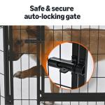 Amazon Basics Dog Playpen, 8 Panels Metal Fence with Door, Foldable for Indoor and Outdoor Use, Suitable for Small to Medium Sized Dogs, 24 Inch Height, Black