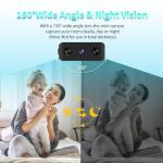 Mini Indoor WiFi Camera Home Security Room Body Cameras Nanny Cam Small Smart Home Outdoor Cams Pet Dog Baby Camera HD House Portable Camaras Motion Detection Night Vision Cam No Need WiFi Door Camara