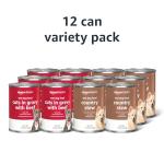 Amazon Basics Wet Dog Food Variety Pack, Country Stew Flavor and Cuts in Gravy with Beef, Made with Natural Ingredients, 13.2oz Cans (Pack of 12)