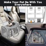 Soft-Sided Cat/Dog/Pet Carrier, Collapsible Pets Travel Carriers for Big Cats/Small Dogs with Shoulder Strap & Removable Mat, Mesh Puppy Carry Bag, Up to 16 Lbs, TSA Airline Approved(Gray)